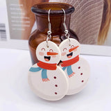 16 Pairs Christmas Earrings Dwarf Snowflake PU Leather Ornaments