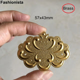 16 Pcs Brass Stamping Clouds Ornament 57x43mm Raw Brass Embellishment