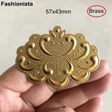 16 Pcs Brass Stamping Clouds Ornament 57x43mm Raw Brass Embellishment