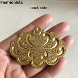 16 Pcs Brass Stamping Clouds Ornament 57x43mm Raw Brass Embellishment