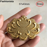 16 Pcs Brass Stamping Clouds Ornament 57x43mm Raw Brass Embellishment