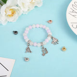 16 Pcs Round Brass Charms Spacer Bead Connector for DIY Jewelry Making