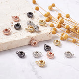 16 Pcs Round Brass Charms Spacer Bead Connector for DIY Jewelry Making