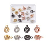 16 Pcs Round Brass Charms Spacer Bead Connector for DIY Jewelry Making