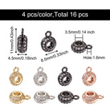 16 Pcs Round Brass Charms Spacer Bead Connector for DIY Jewelry Making