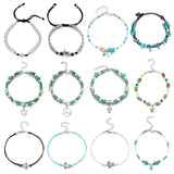 16 Pcs/Set Silver Anklets for Women Beach Foot Jewelry