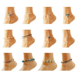 16 Pcs/Set Silver Anklets for Women Beach Foot Jewelry