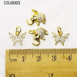 16 Pcs Zirconia Animal Necklace Charms Pendant Jewelry Women Accessories