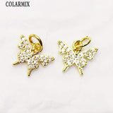 16 Pcs Zirconia Animal Necklace Charms Pendant Jewelry Women Accessories