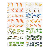 16 Pcs DIY Crystal Epoxy Filler 3D Resin Goldfish Leaf Duckweed Craft Sticker