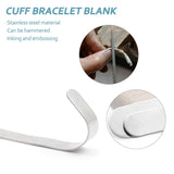 16-Pc Stainless Steel Bangle Blanks DIY Bracelet Cuffs