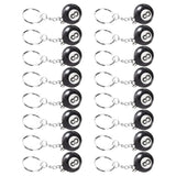 16 Pcs No. 8 25mm Billiard Ball Keychain Car Home Pendant Sports Jewelry