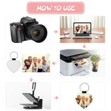 16 Sublimation Blanks Keychain PU Leather Keyring DIY Craft