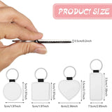 16 Sublimation Blanks Keychain PU Leather Keyring DIY Craft
