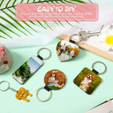 16 Sublimation Blanks Keychain PU Leather Keyring DIY Craft