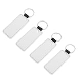 16 Pieces Sublimation Blanks Keychain PU Leather Keychain Heat Transfer Keychain