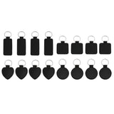 16 Pieces Sublimation Blanks Keychain PU Leather Keychain Heat Transfer Keychain