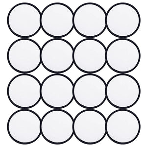16-Piece Sublimation Fabric Iron-on Circular Blanks for Clothes, Hats, Uniforms