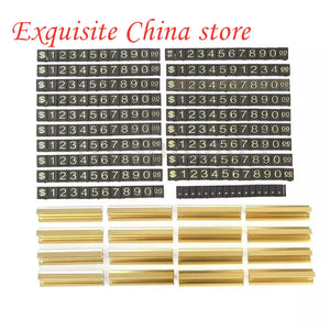 16 Sets Golden Silvery Number Letter with Base Adjustable Display Stand