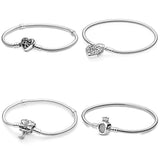 925 Sterling Silver Pan Moments Sparkling Family Tree Heart Crystal Bangle