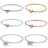 925 Sterling Silver Rose Pan Family Tree Bracelet