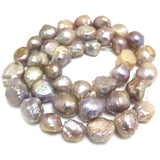 16" 10-11mm Lavender Drusy Baroque Freshwater Pearl Loose Strand