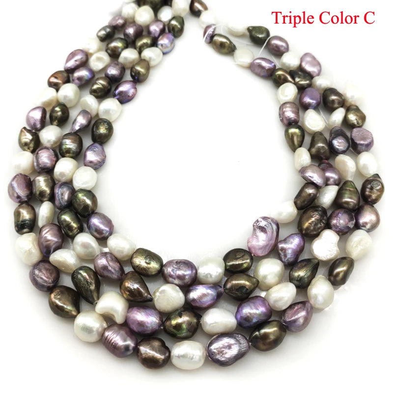 16in 10-15mm Triple Baroque Nugget Pearl Strand