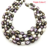 16in 10-15mm Triple Baroque Nugget Pearl Strand