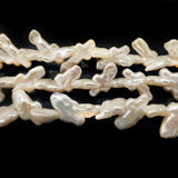 16" Natural Baroque Cross Pearl Strand 10x16mm