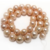 16" 12-13mm Dark Green Natural Large Potato Pearl Strand