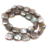 16in 13-15mm Natural Flat Square Coin Pearl Loose Strand