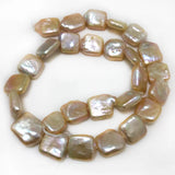 Pink Flat Square Coin Pearl Strand 16 inches