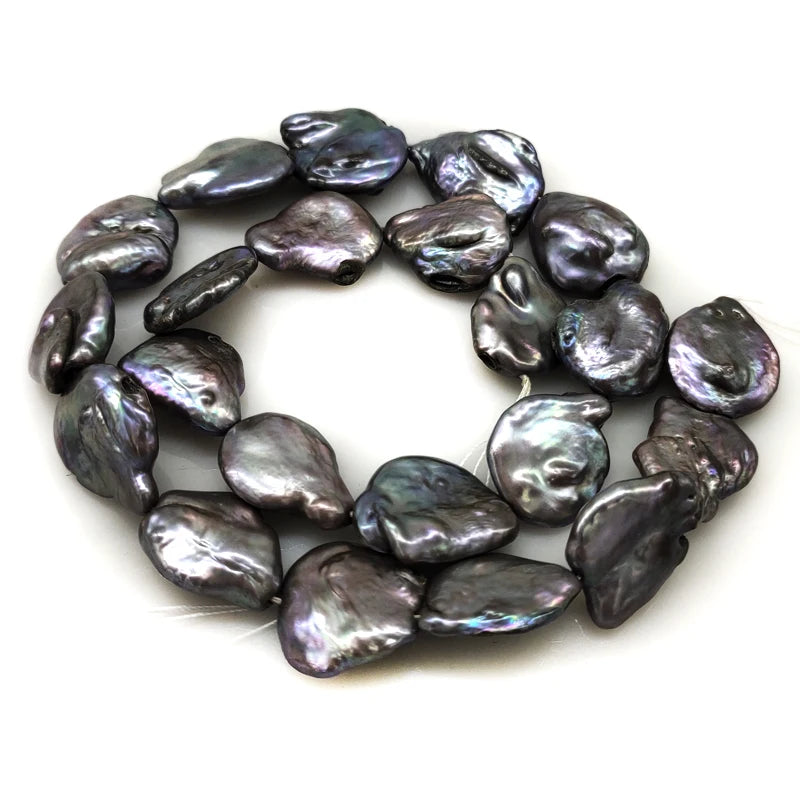 16-inch 15-18mm Natural Baroque Coin Pearl Strand