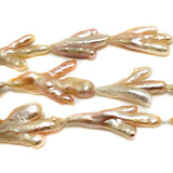 16" Natural Claw Shaped Biwa Pearl Loose Strand 40-50mm