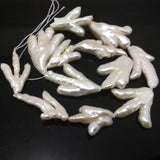 16" Natural Claw Shaped Biwa Pearl Loose Strand 40-50mm