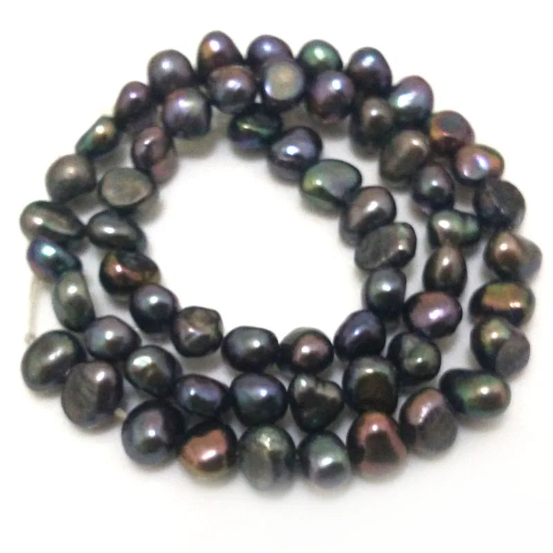 16in 6-7mm Dark Barqoue Nugget Pearl Strand