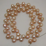 Natural Pink Button Pearl Strand 16"
