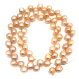 Natural Pink Button Pearl Strand 16"