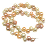 16 in 8-9mm Side Drilled Multicolor Flat Button Pearl Strand