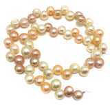 16 in 8-9mm Side Drilled Multicolor Flat Button Pearl Strand