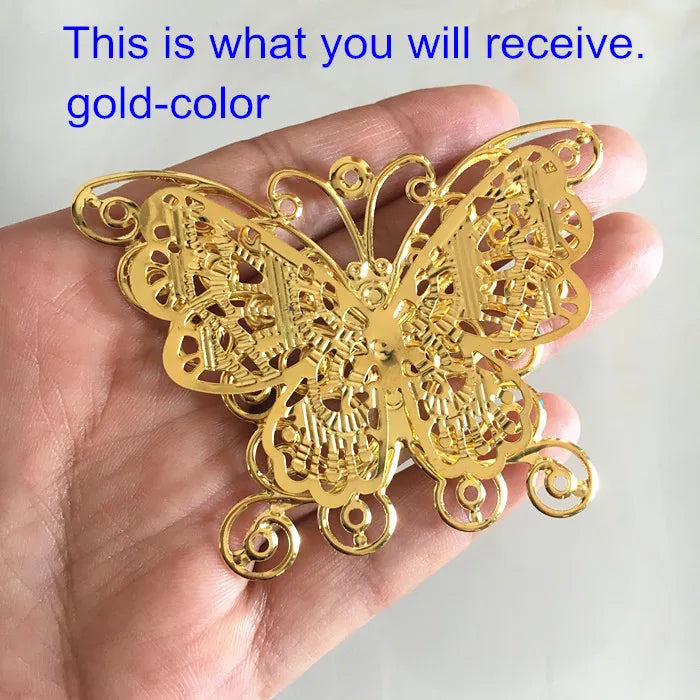 16 pcs Large Butterfly Charms, 70*50mm 3D Butterfly Pendant