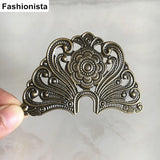 16 pcs Large Metal Stamping Flowers, 88*57mm, Gold, Silver, Bronze, Steel