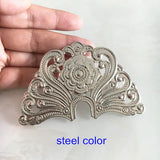 16 pcs Large Metal Stamping Flowers, 88*57mm, Gold, Silver, Bronze, Steel