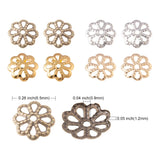 1600pcs 4 Colors 8-Petal Hollow Bead Caps Spacer Bulk