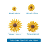 160Pcs Resin Daisy Flower Cabochons DIY Craft Embellishments