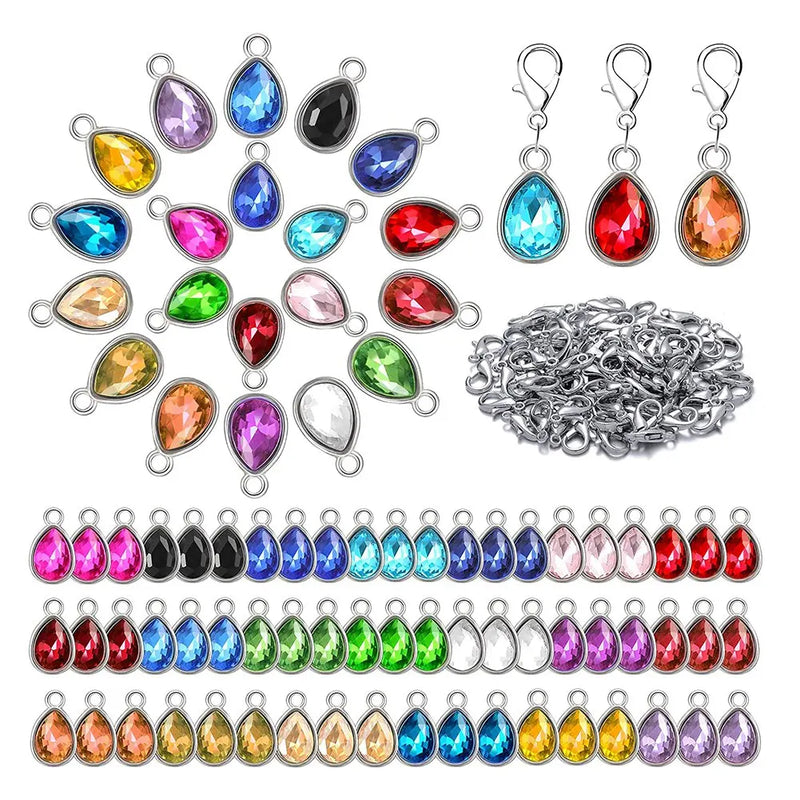 160Pcs Teardrop Charms Pendants Set for Jewelry Making