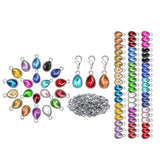 160Pcs Teardrop Charms Pendants Set for Jewelry Making