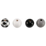 160Pcs Black Plaid Wood Beads for Crafts, Farmhouse Decor, Summer & Christmas