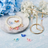 160Pcs Gradient Glass Crystal Butterfly Charm Spacer Beads DIY Craft Jewelry