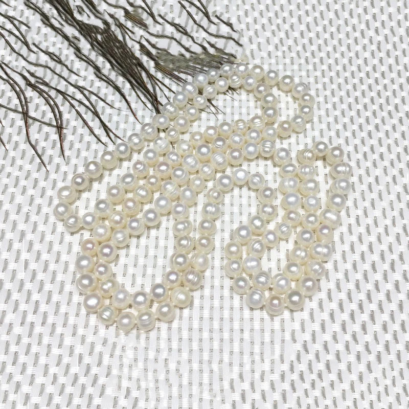 Long Freshwater Pearl Necklace 9-10mm Sweater Chain Women Jewelry Gift